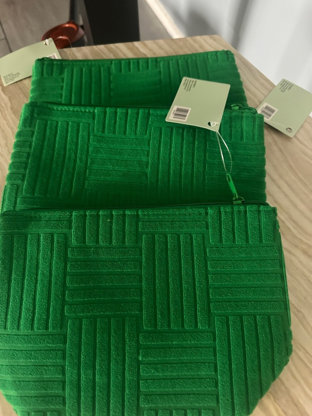 Plush Green Textured Bath Mat Set - Absorbent Non-Slip Rugs